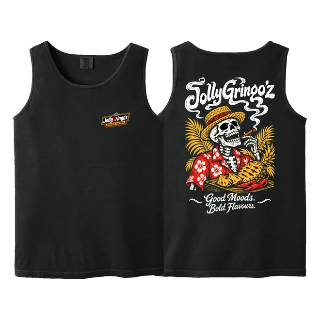 Latin Smoke Tank, Black, island skull